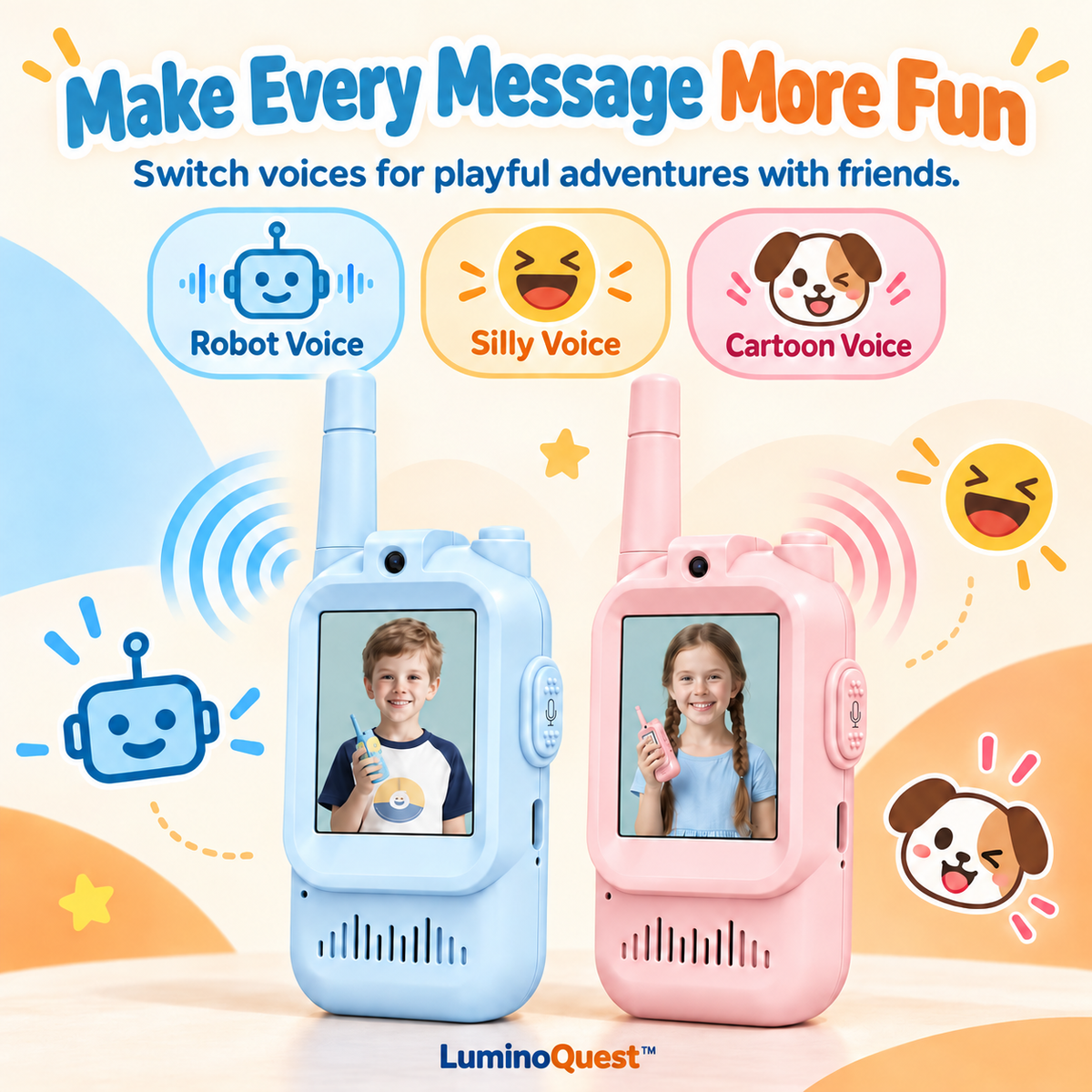 LuminoQuest Walkie Duo video walkie-talkies