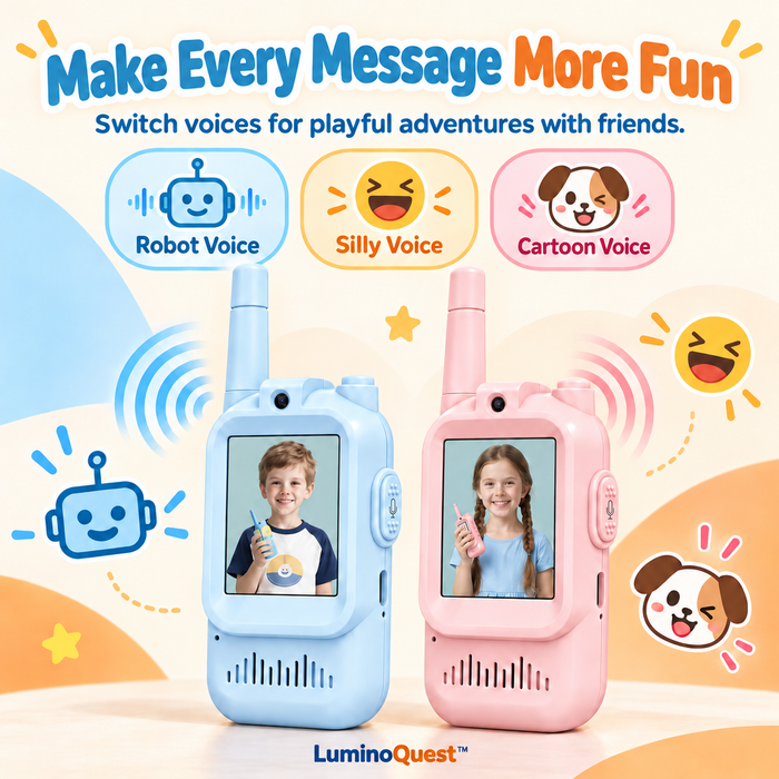 LuminoQuest™ Walkie Duo – Kids Video Walkie Talkies (2-Pack)